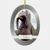 くちばしのみみずを持つ巨大な鳥 セラミックオーナメント (正面)