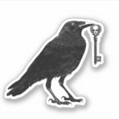 くちばしのスケルトン鍵付きブラックカラス シール (正面)