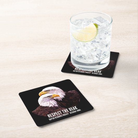 くちばしを尊重する スクエアペーパーコースター (インサイチュ)