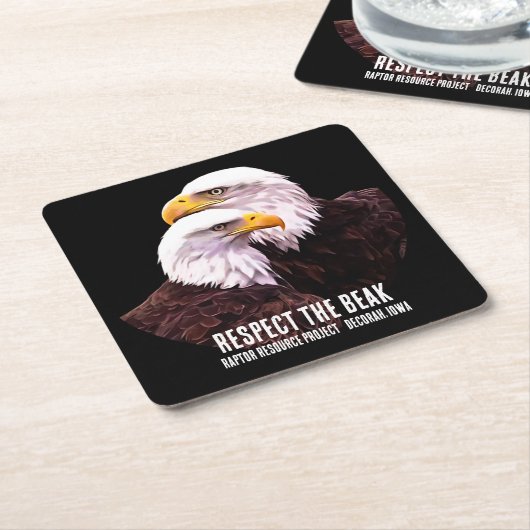 くちばしを尊重する スクエアペーパーコースター (アングル)