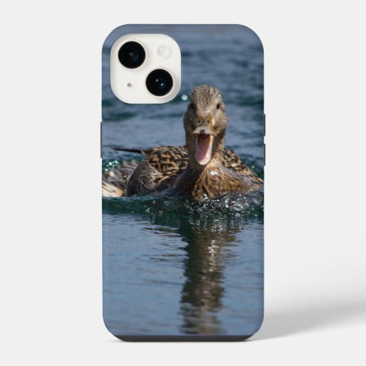 くちばしを開けたアヒル iPhoneケース (裏面)
