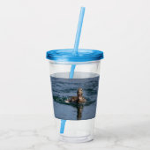 くちばしを開けてアヒル アクリルタンブラー (裏面)