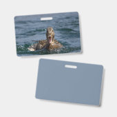 くちばしを開けてアヒル バッジ (正面＆裏面)