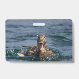 くちばしを開けてアヒル バッジ