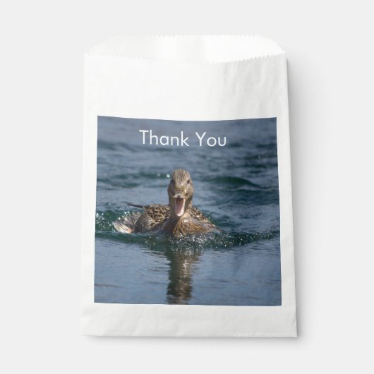 くちばしを開けてアヒル フェイバーバッグ (正面)