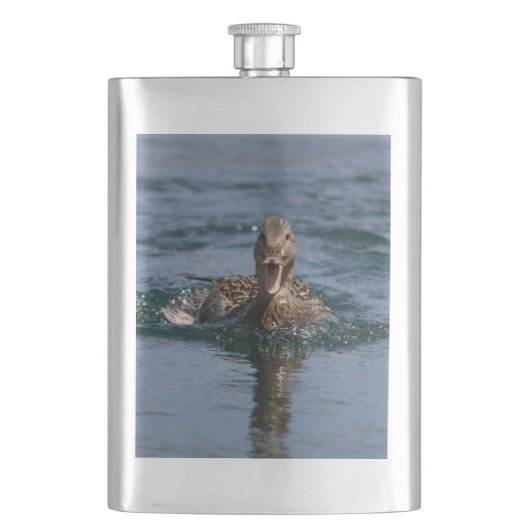 くちばしを開けてアヒル フラスク (正面)