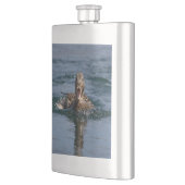 くちばしを開けてアヒル フラスク (左)