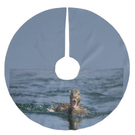 くちばしを開けてアヒル ブラッシュドポリエステルツリースカート