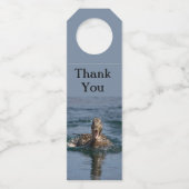 くちばしを開けてアヒル ボトルネックタグ (正面)