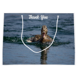 くちばしを開けてアヒル ラージペーパーバッグ