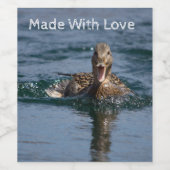 くちばしを開けてアヒル ワインラベル (シングルラベル)