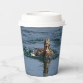 くちばしを開けてアヒル 紙コップ (裏面)