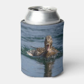 くちばしを開けてアヒル 缶クーラー (缶正面)