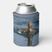 くちばしを開けてアヒル 缶クーラー (缶裏面)