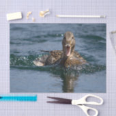 くちばしを開けてアヒル 薄葉紙 (クラフト)