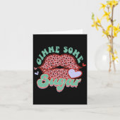 くちびるにキスしてチョコレートバレンタインメモ カード (黄色い花)