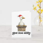 くっそシンプルで元気でかわいい愛らしいアヒルの動物 カード (黄色い花)