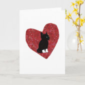 くつした猫 カード (黄色い花)