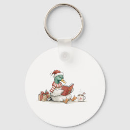 くつろぎのクリスマスリーディングブックのアヒル キーホルダー