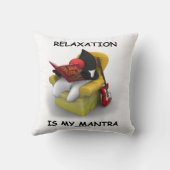 くつろぎは私のマントラ（オープンソースのJava Duke） クッション (裏面)
