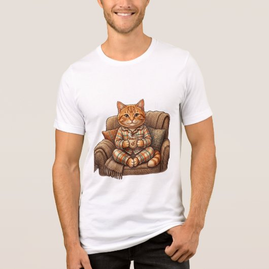 くつろぎタイムの猫 トライブレンドTシャツ (正面)