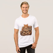 くつろぎタイムの猫 トライブレンドTシャツ (正面全面)