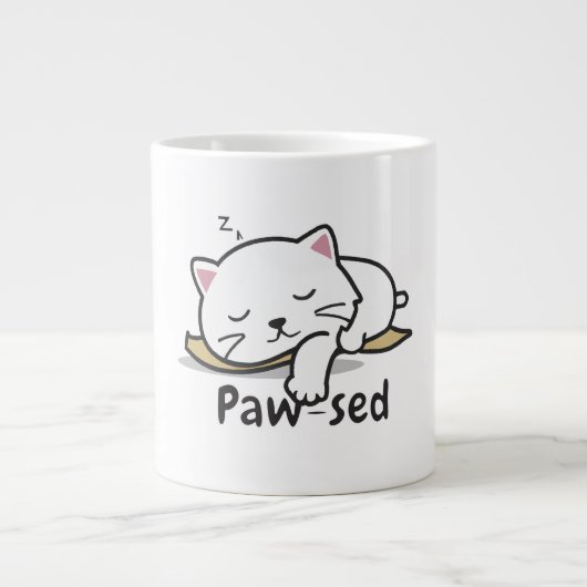 くつろぎネコ マグカップ - お茶の時間やリラックスタイムにぴったり (正面)