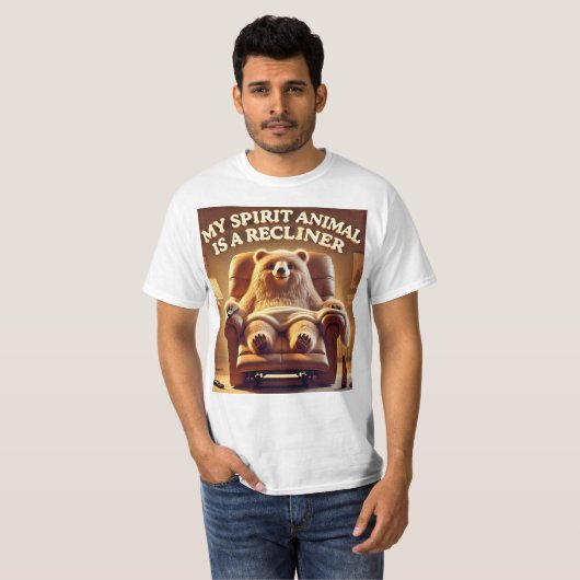 くつろぎラバーおもしろいリクライナーTシャツデザイン。 Tシャツ (正面フル)