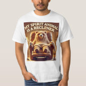 くつろぎラバーおもしろいリクライナーTシャツデザイン。 Tシャツ (正面)
