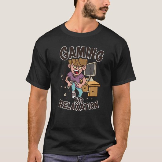 くつろぎ用ゲームおたくゲーマーボーイことわざコンピュータ Tシャツ (正面)