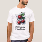くつろぎ チェリー 陽気 ストリートアート Tシャツ (正面)