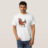 くつろぐクリスマス・ロビン Tシャツ (正面フル)