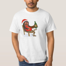 くつろぐクリスマス・ロビン Tシャツ