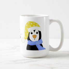 くつろぐペンギンにビックリ コーヒーマグカップ