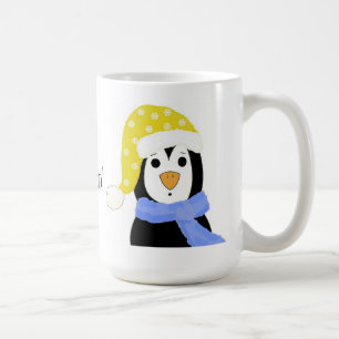 くつろぐペンギンにビックリ コーヒーマグカップ
