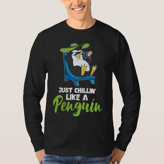 くつろぐペンギンのような子供服 トッドラー ペンギン Tシャツ (正面)