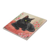 くつろぐ黒猫 タイル (側面)
