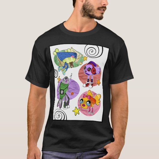くつをはいたおバカな魚 Tシャツ (正面)