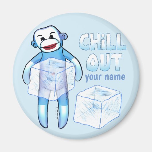 くつ下のサル Chill Out マグネット (正面)