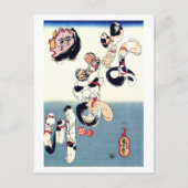 くによしさんが描いた魚の漢字の猫 ポストカード (正面)