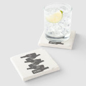 くねりのオレゴンのビール瓶の積み重ねられた野外活動 ストーンコースター (横)