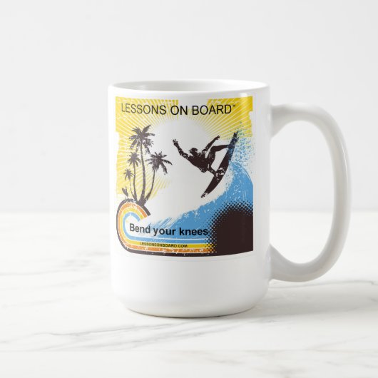 くねり"の上の"レッスンあなたの膝のコップ コーヒーマグカップ (右)