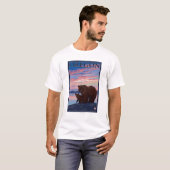 くまおよびカブスのヴィンテージ旅行ポスター Tシャツ (正面フル)