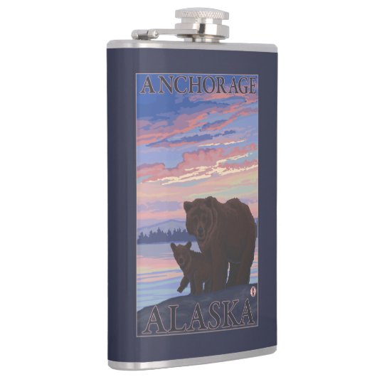 くまおよびカブス-アンカレッジ、アラスカ フラスク (右)