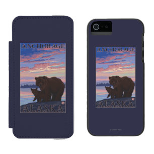 くまおよびカブス-アンカレッジ、アラスカ iPhone SE/5/5sウォレットケース