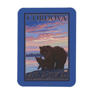 くまおよびカブス- Cordova、アラスカ マグネット