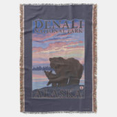 くまおよびカブス- Denaliの国立公園、アラスカ スローブランケット (正面縦)