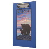 くまおよびカブス- Katmai、アラスカ クリップボード (左)