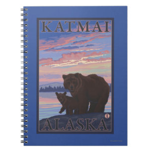 くまおよびカブス- Katmai、アラスカ ノートブック