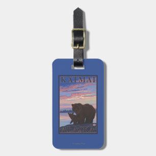くまおよびカブス- Katmai、アラスカ ラゲッジタグ